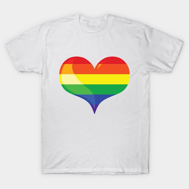 Gay Pride Heart T-Shirt by MADesign